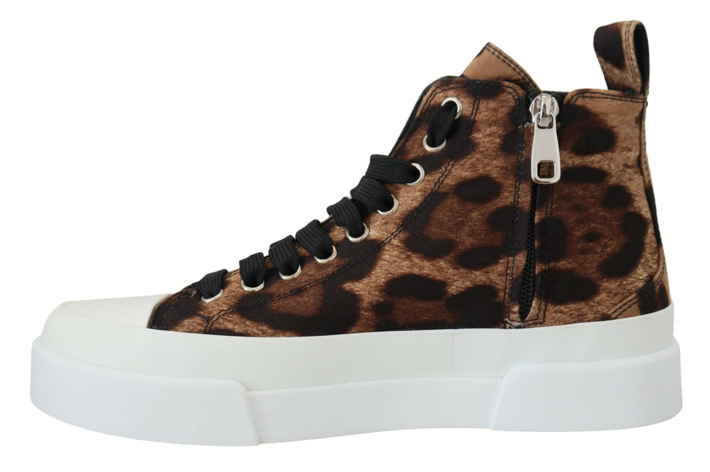 Brown Portofino Mid Top Leopard Sneakers Shoes