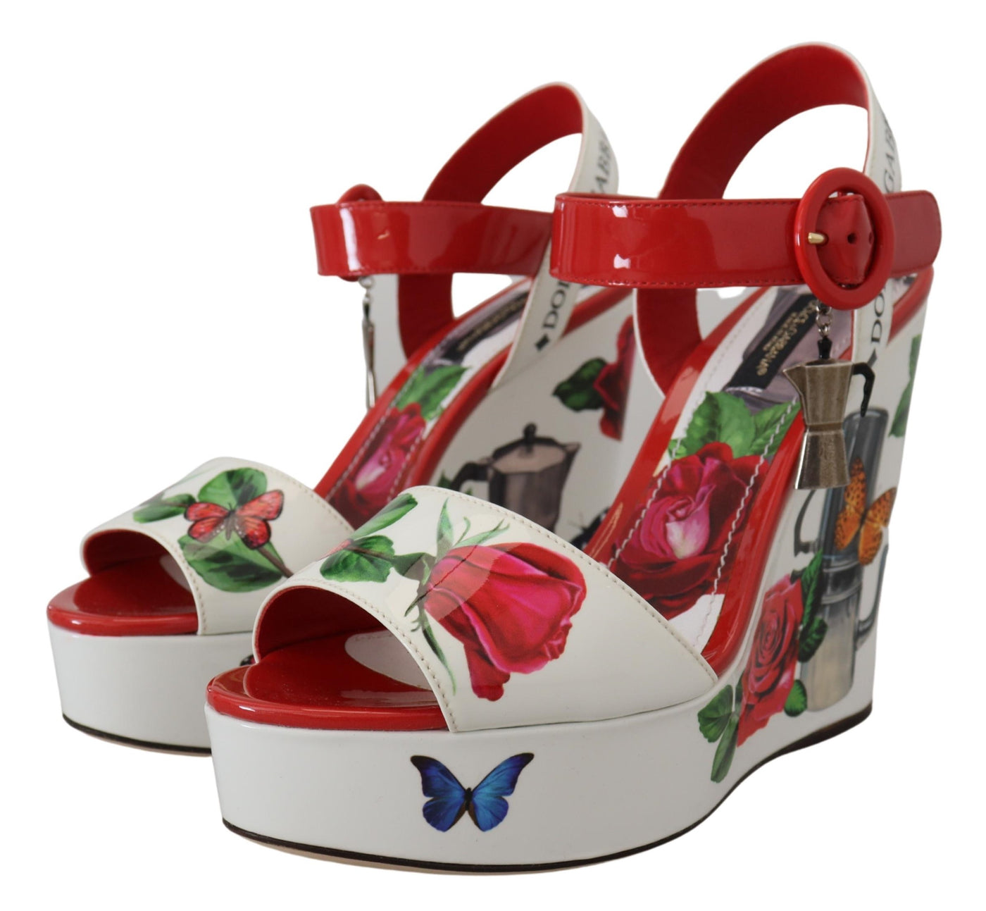 Multicolor Floral Print Wedges Sandals