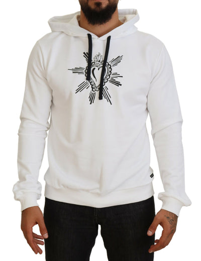 White Sacred Heart Hooded Sweatshirt Sweater