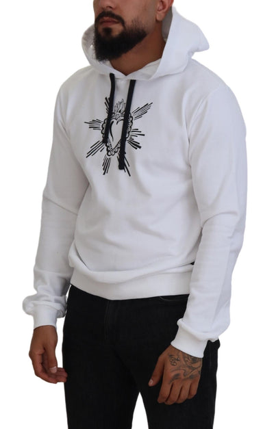 White Sacred Heart Hooded Sweatshirt Sweater