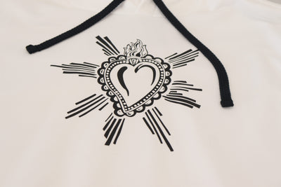 White Sacred Heart Hooded Sweatshirt Sweater