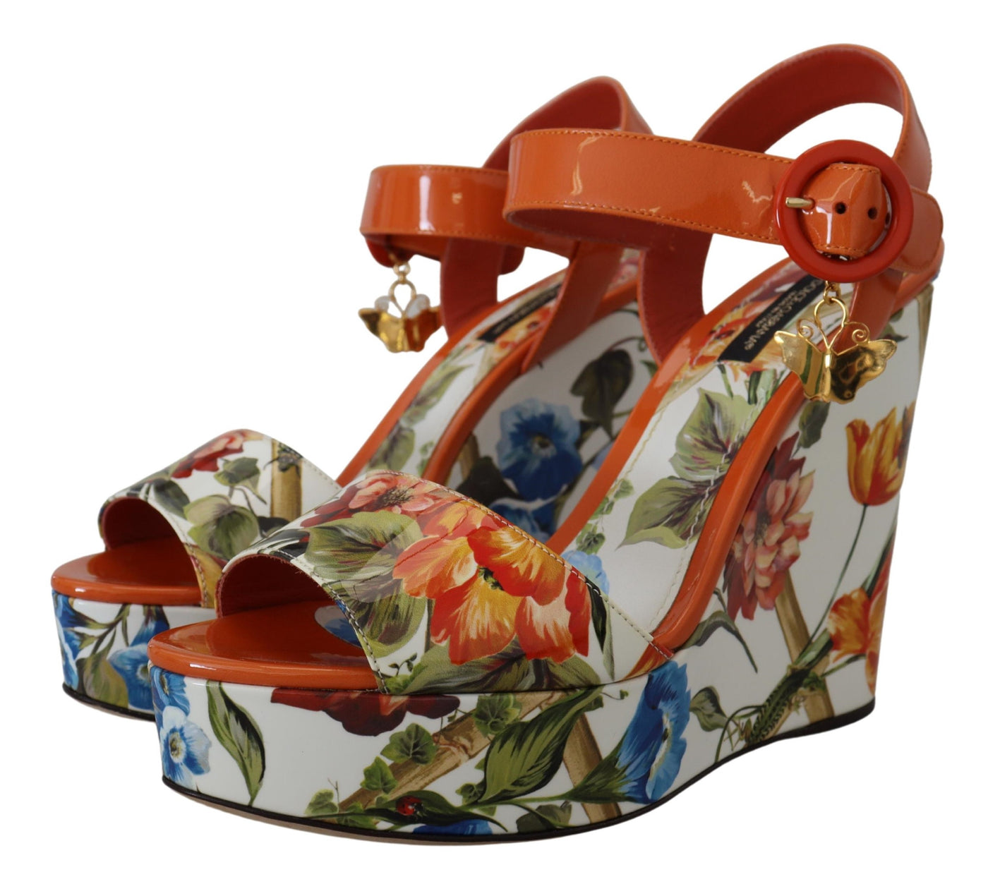 Multicolor Floral Print Wedges Sandals