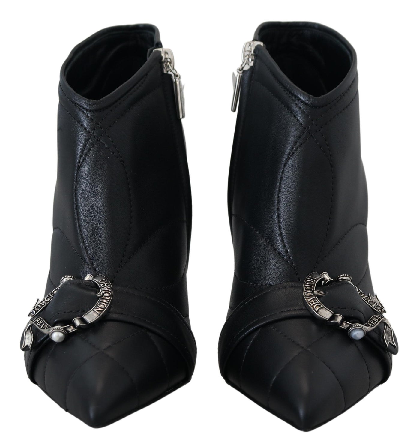 Black Devotion Quilted Buckled Ankle Boots Shoes