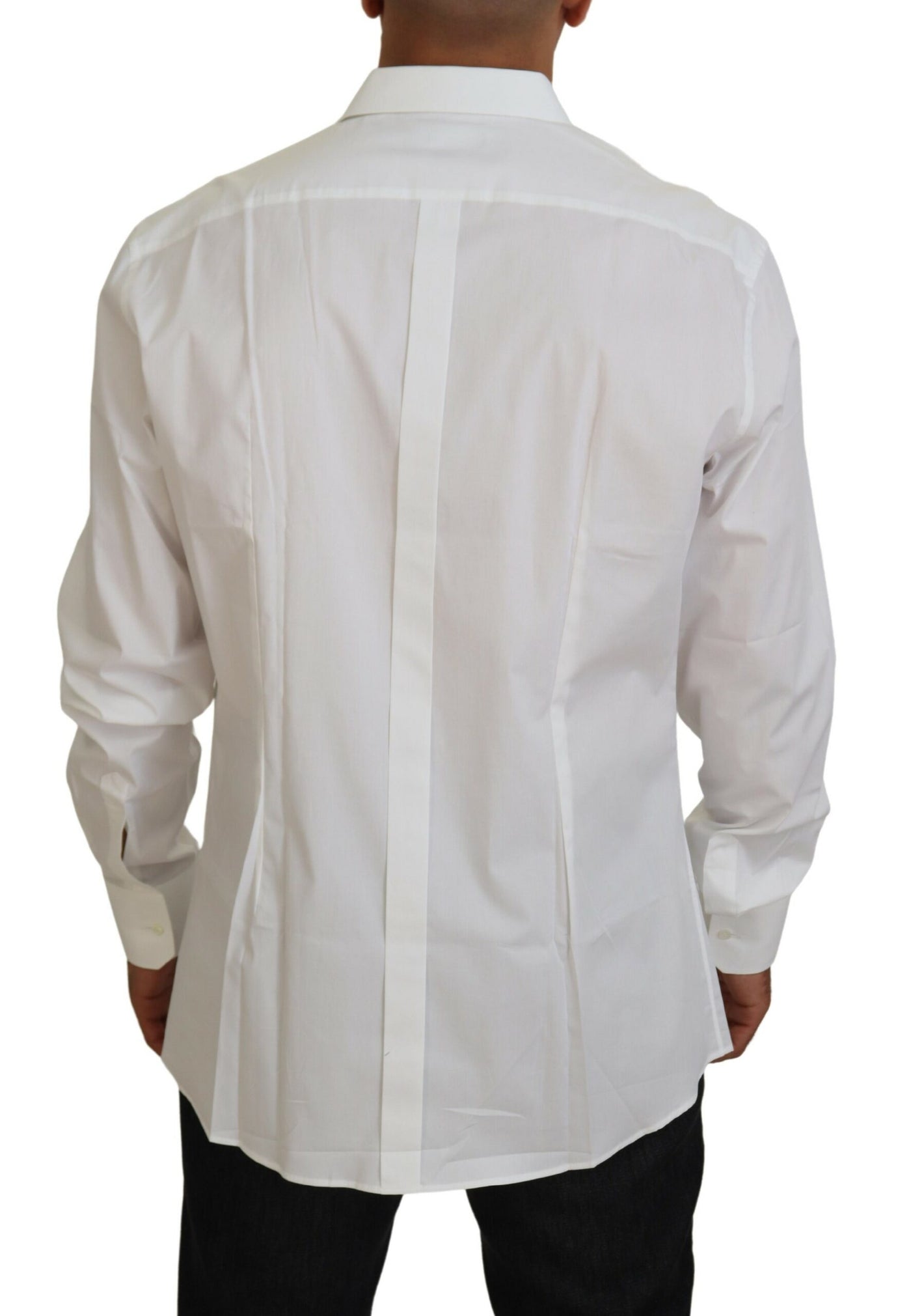 White Cotton Collared Men Formal GOLD Shirt