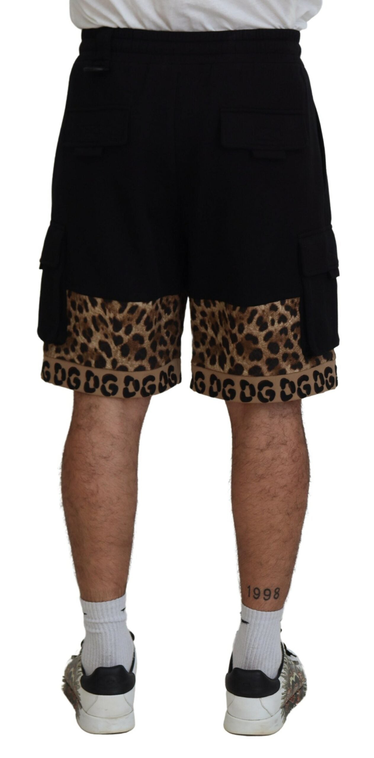 Black Brown Leopard DGPrint Men Casual Shorts