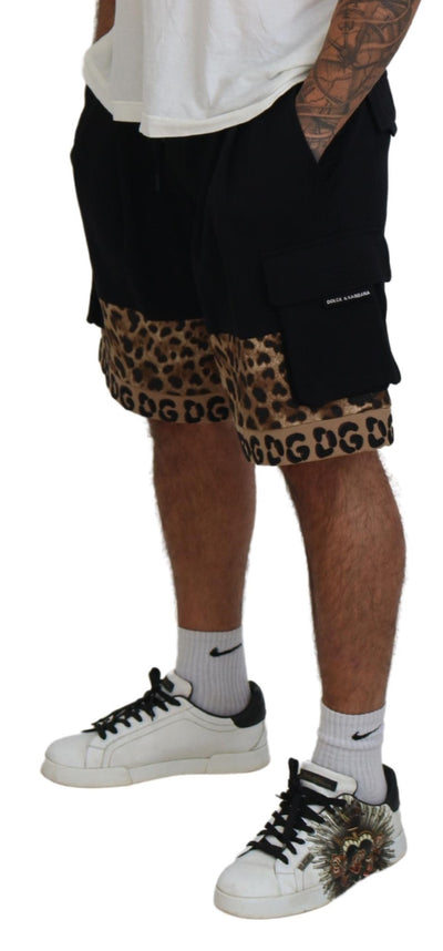 Black Brown Leopard DGPrint Men Casual Shorts