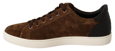 Brown Suede Leather Mens Low Tops Sneakers