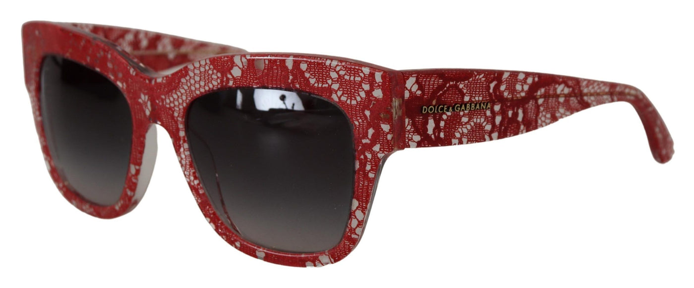 Red Lace Acetate Rectangle Shades DG4231 Sunglasses