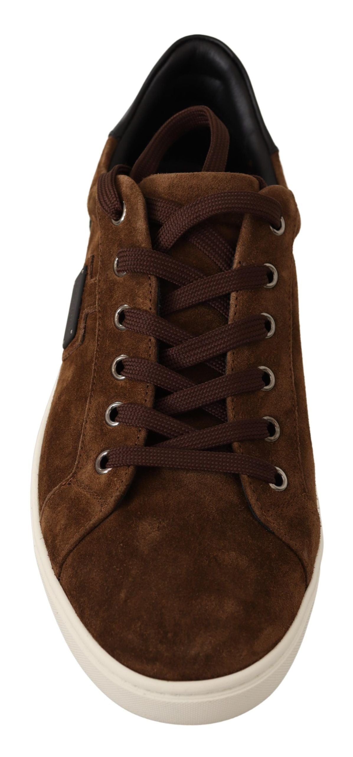 Brown Suede Leather Mens Low Tops Sneakers