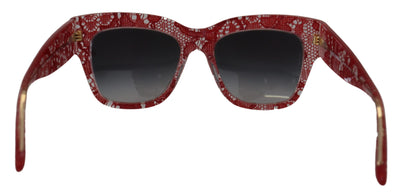 Red Lace Acetate Rectangle Shades DG4231 Sunglasses