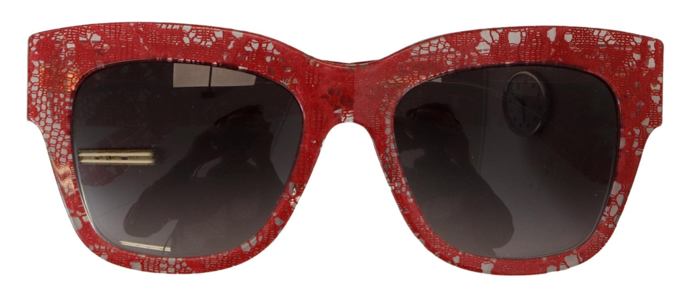 Red Lace Acetate Rectangle Shades DG4231 Sunglasses