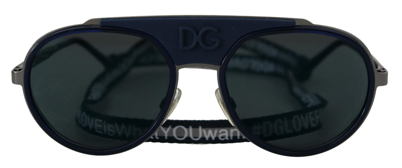 Blue Strap Aviator Shades DG2210 Gunmetal Sunglasses