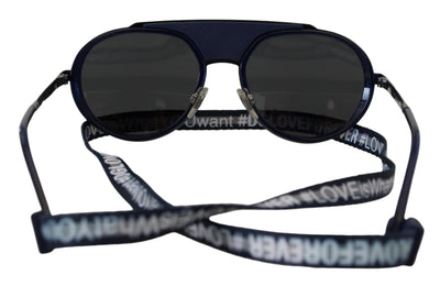 Blue Strap Aviator Shades DG2210 Gunmetal Sunglasses