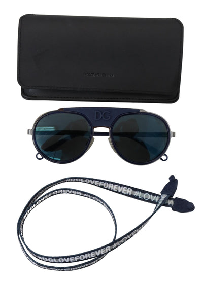 Blue Strap Aviator Shades DG2210 Gunmetal Sunglasses