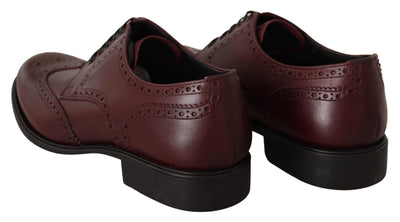 Bordeaux Leather Oxford Wingtip Formal Shoes