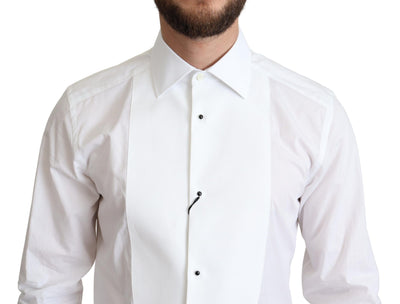 White Bib Cotton Poplin Men Formal Shirt