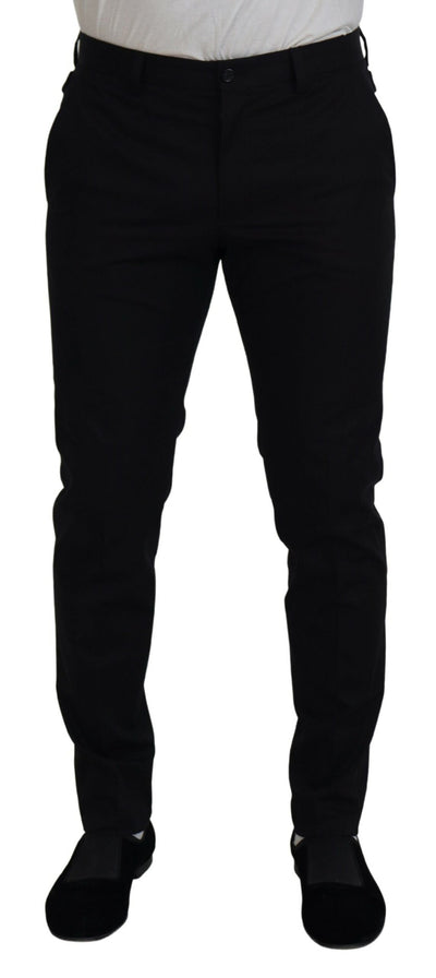 Black Cotton Formal Chinos Men Pants