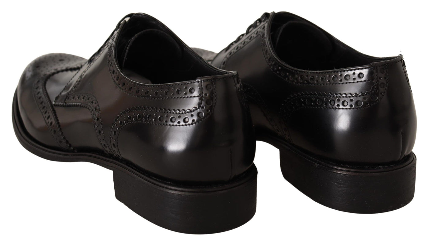 Black Leather Oxford Wingtip Formal Shoes