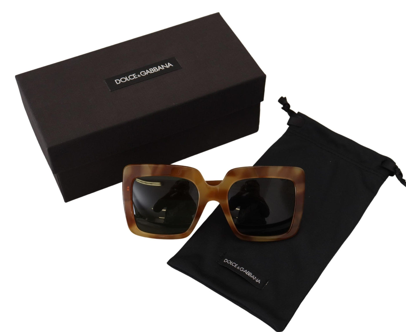 Brown Havana Camel Acetate Square Frame DG4310F Sunglasses