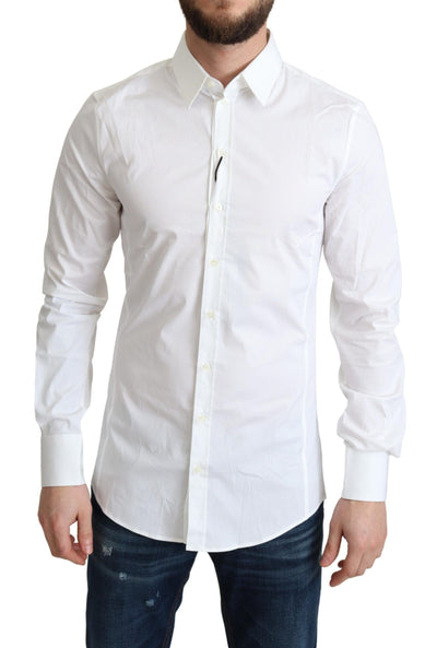 White Cotton Stretch Men Formal SICILIA Shirt