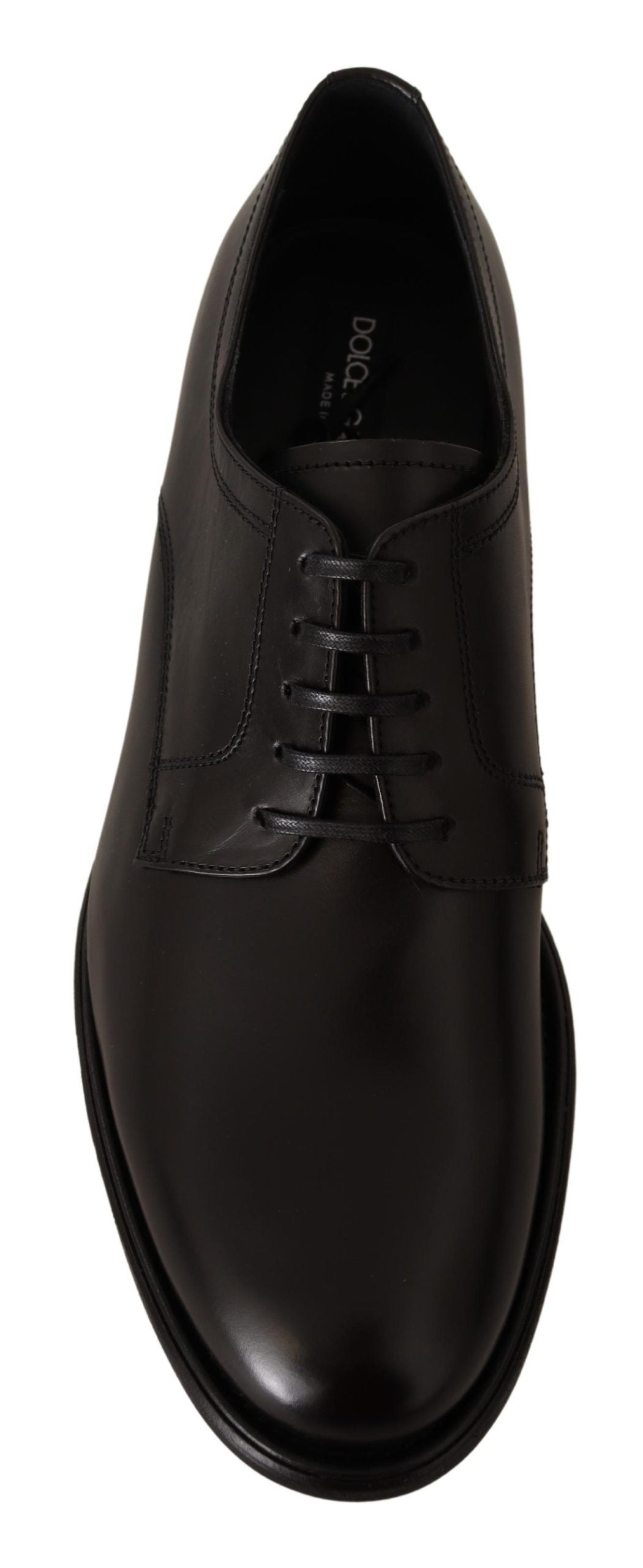 Black Leather Lace Up Mens Formal Derby Shoes