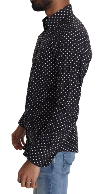 Black White Polka Dots Casual Shirt