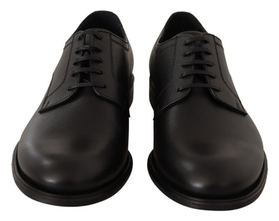 Black Leather Lace Up Mens Formal Derby Shoes