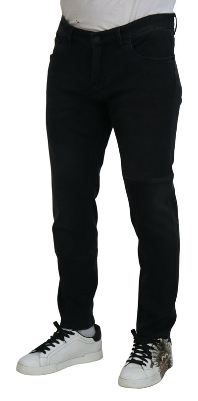 Black Angel Embroidery Skinny Denim Jeans