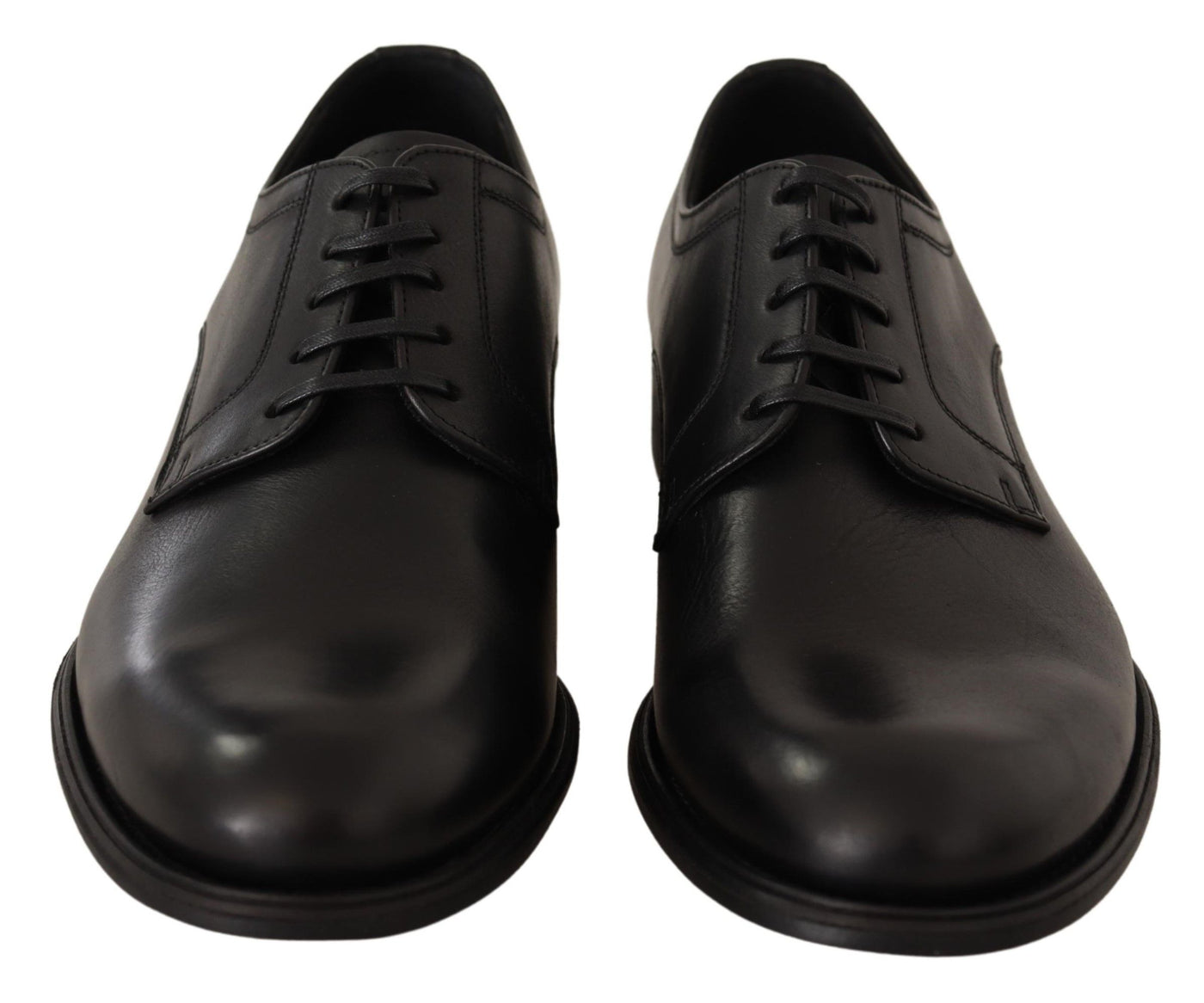 Black Leather Lace Up Mens Formal Derby Shoes