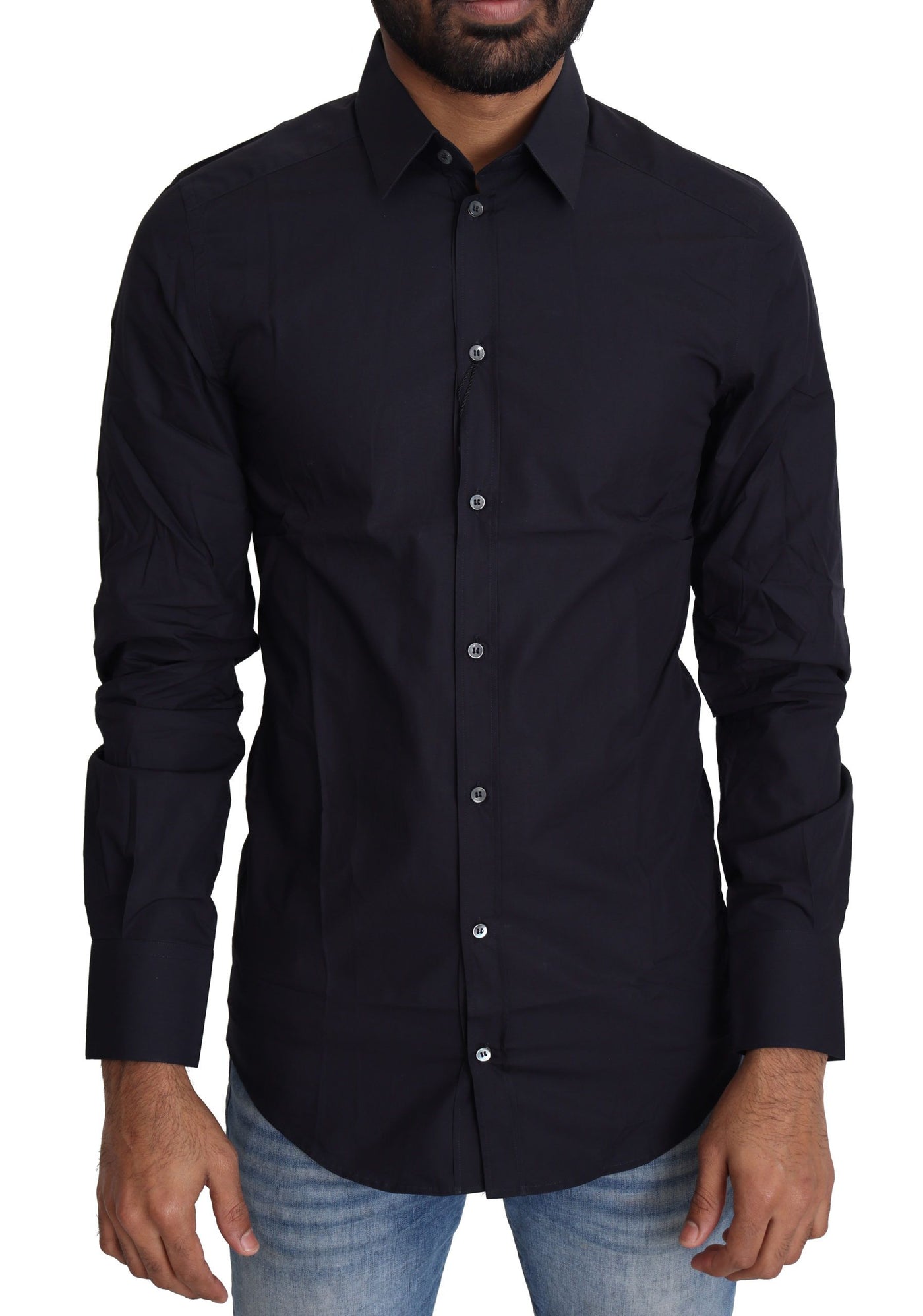 Navy Blue Cotton Formal Dress Shirt