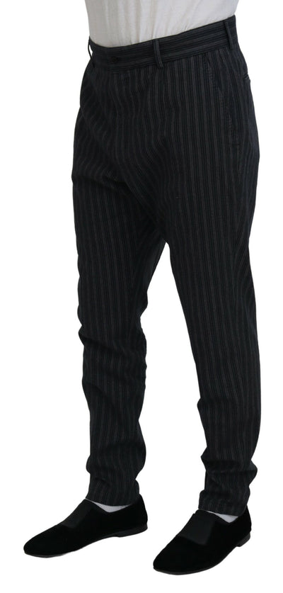 Dark Gray Stripes Chino Dress Pants