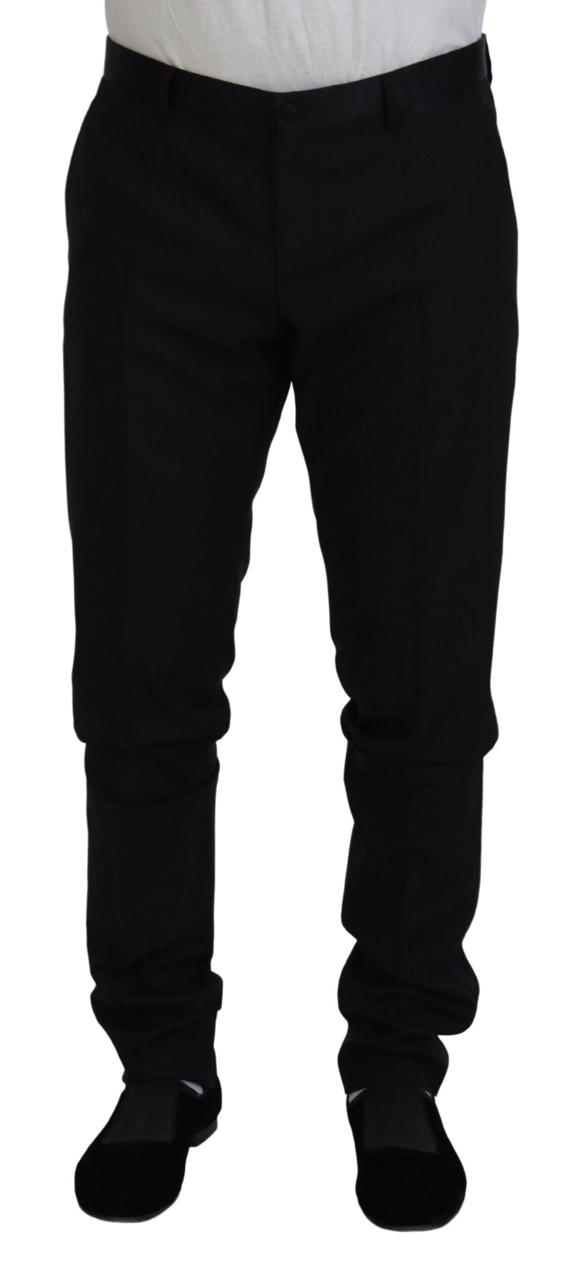 Black Wool Chino Dress Formal Pants