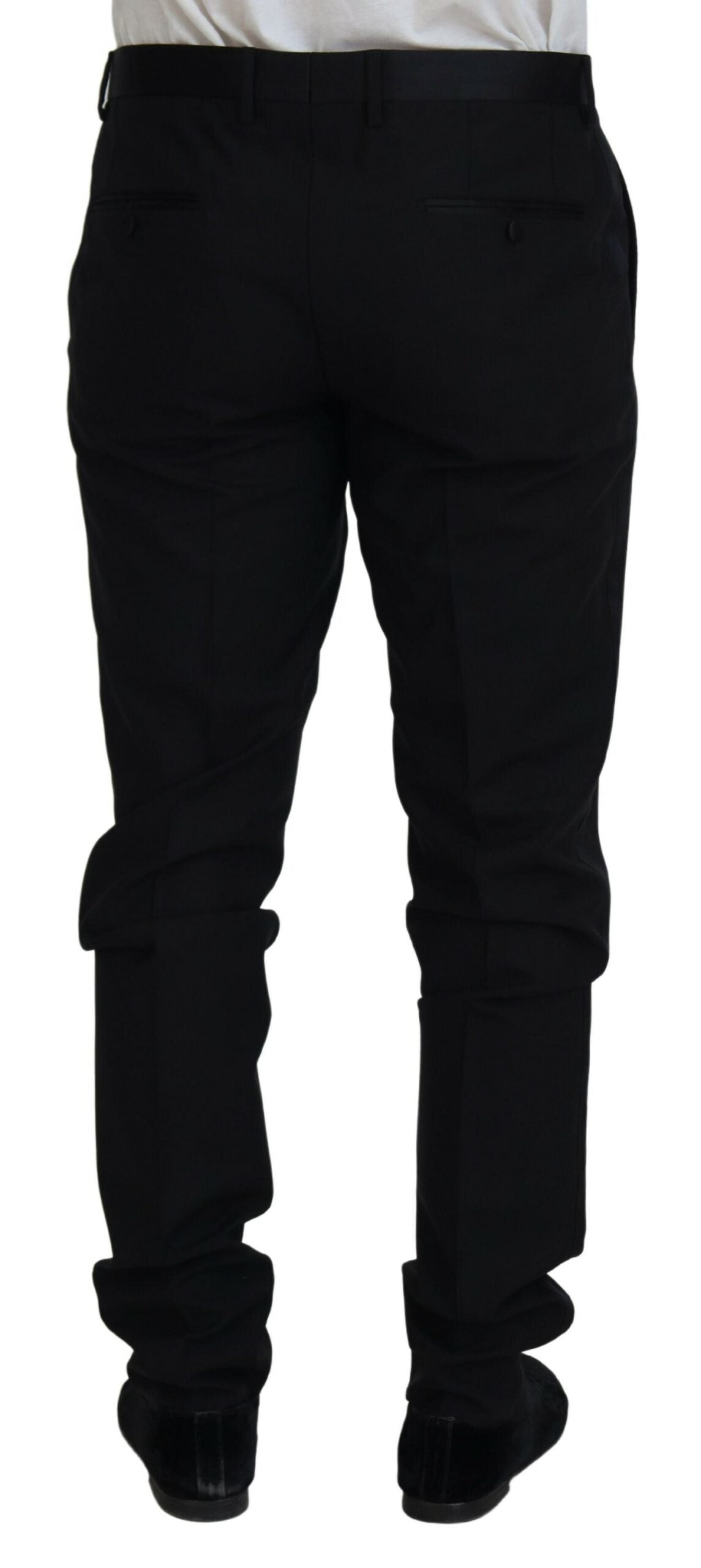 Black Wool Chino Dress Formal Pants