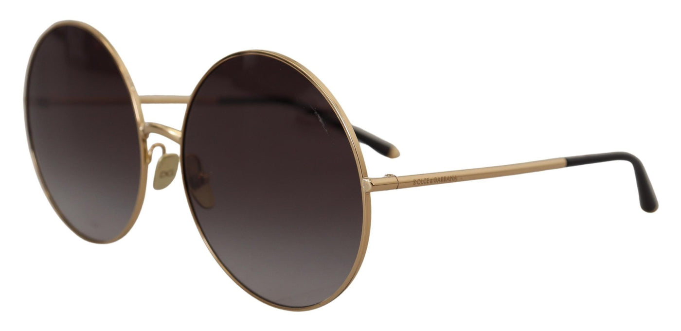 Black Gold Metal Frame Gradient Lens Sunglasses