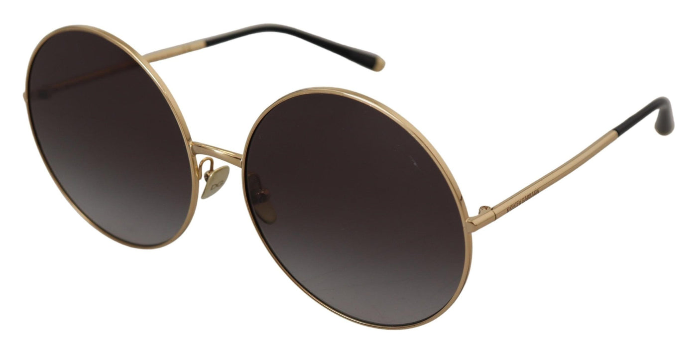 Black Gold Metal Frame Gradient Lens Sunglasses