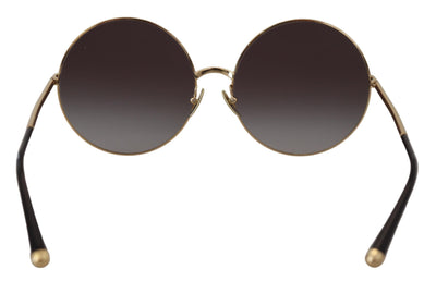 Black Gold Metal Frame Gradient Lens Sunglasses