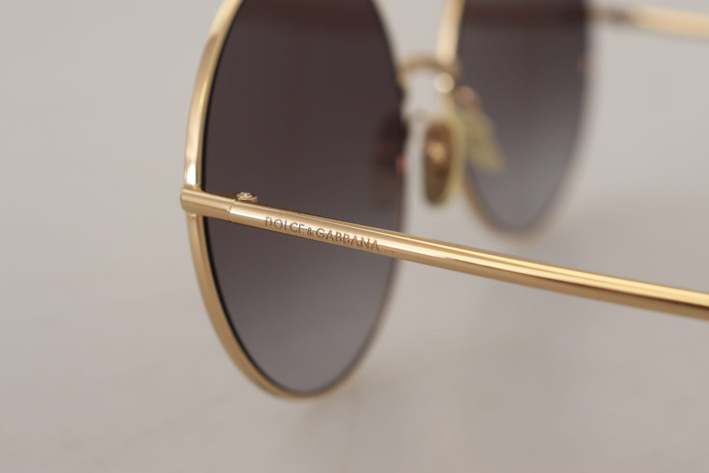 Black Gold Metal Frame Gradient Lens Sunglasses