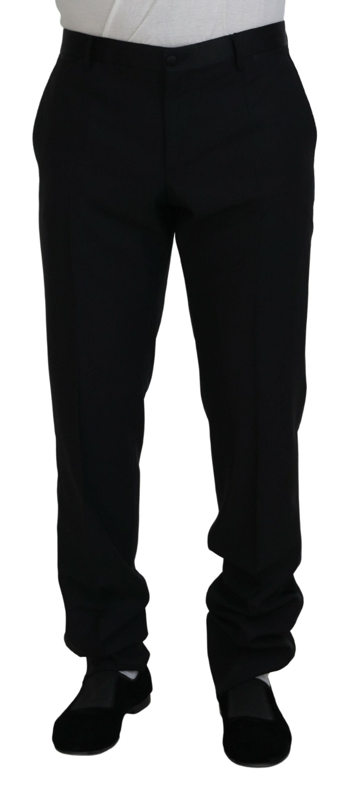 Black Dress Wool Silk Trouser Pants