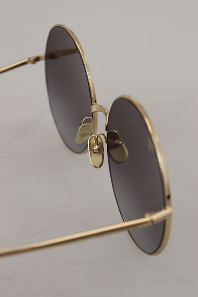 Black Gold Metal Frame Gradient Lens Sunglasses