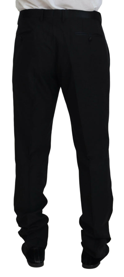 Black Dress Wool Silk Trouser Pants