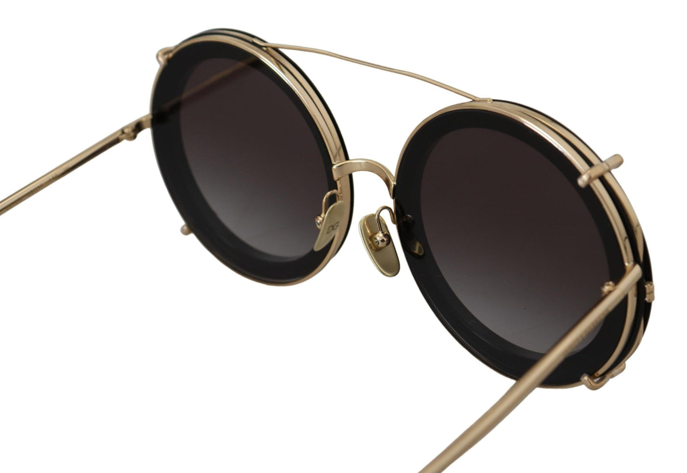 Black Gold Metal Frame Gradient Lens Sunglasses