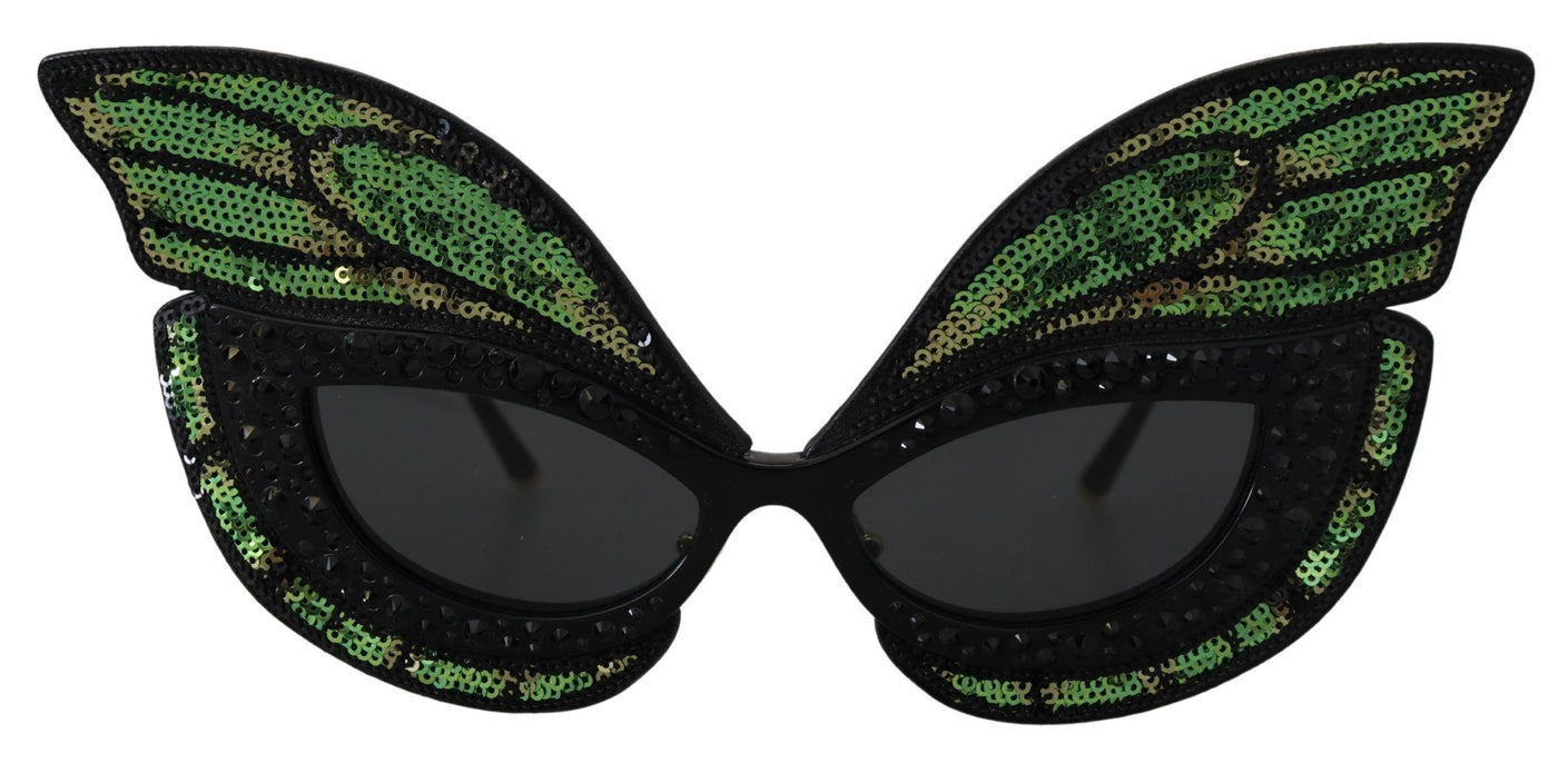 Black Green Special Edition Butterfly Sequined Women Sunglasses