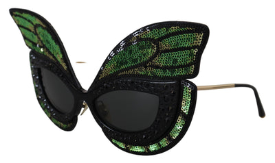 Black Green Special Edition Butterfly Sequined Women Sunglasses