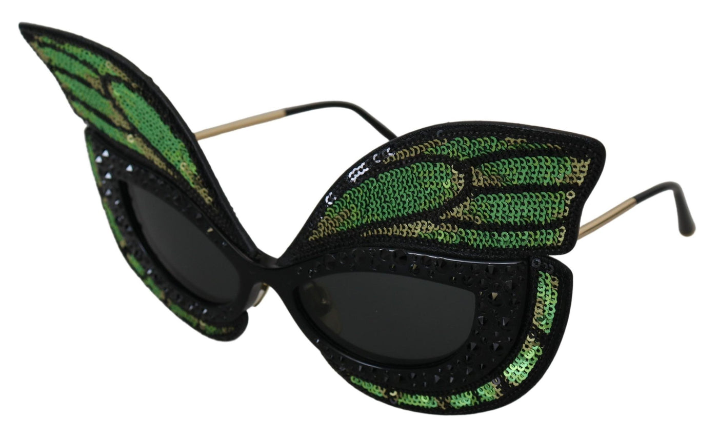 Black Green Special Edition Butterfly Sequined Women Sunglasses