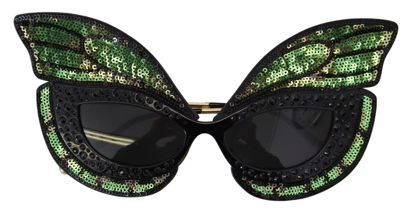 Black Green Special Edition Butterfly Sequined Women Sunglasses