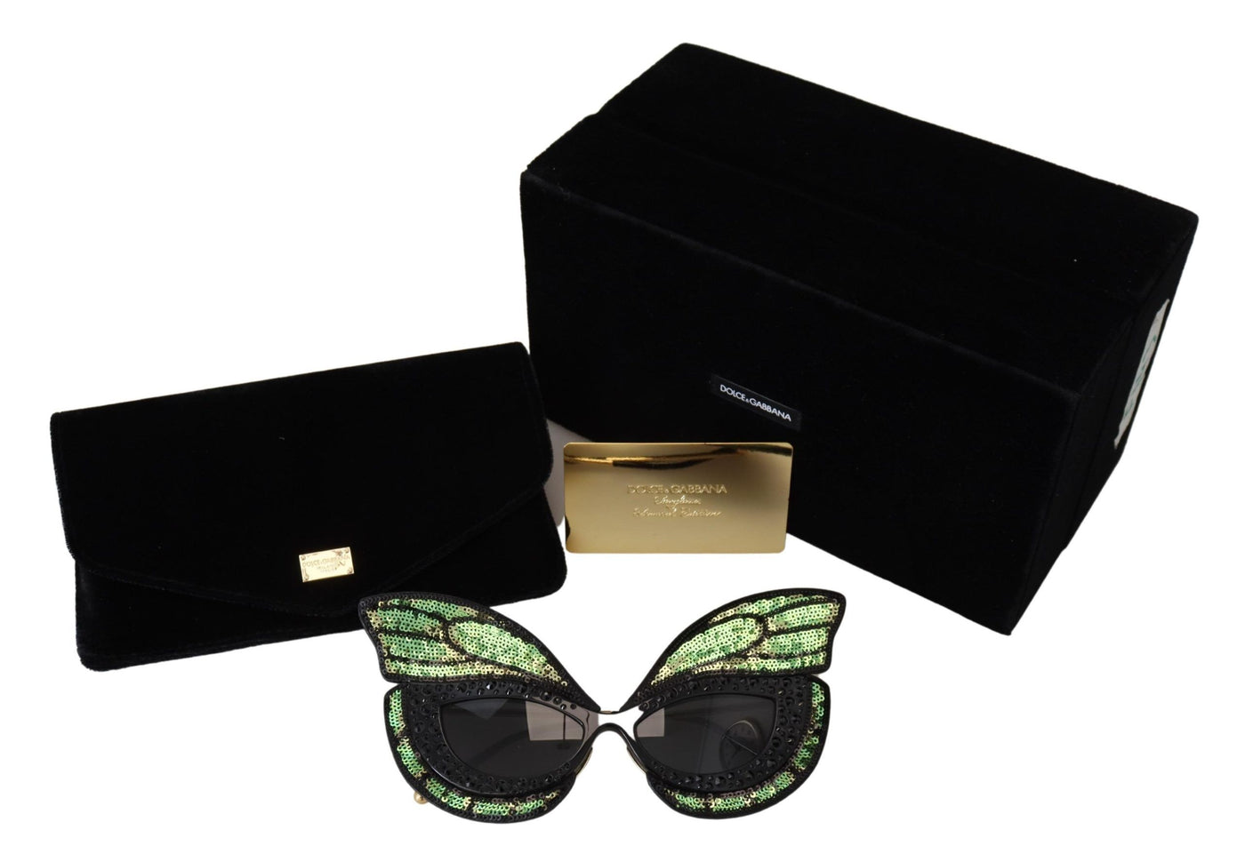 Black Green Special Edition Butterfly Sequined Women Sunglasses