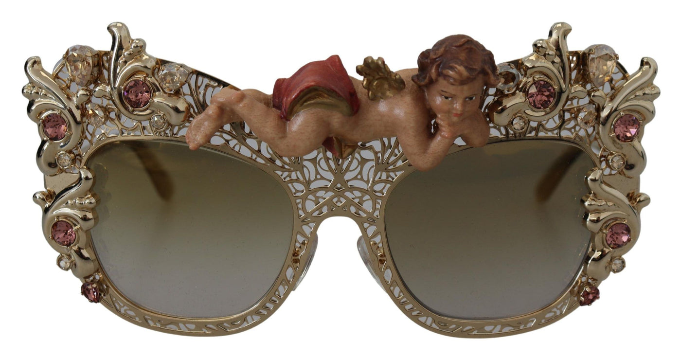 Gold Metal Crystals Angel Appliques DG2219 Sunglasses