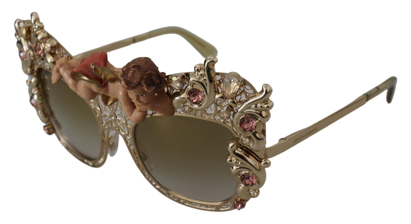 Gold Metal Crystals Angel Appliques DG2219 Sunglasses