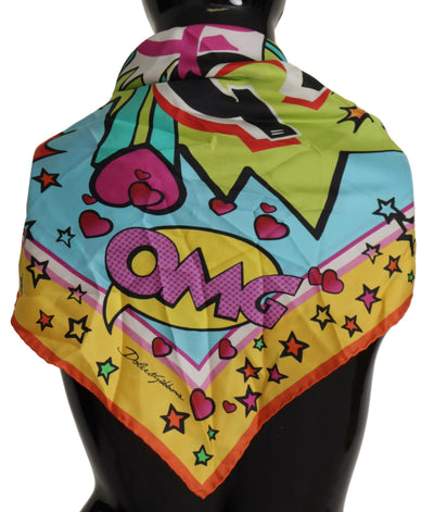 Multicolor DG Printed Square Wrap Scarf