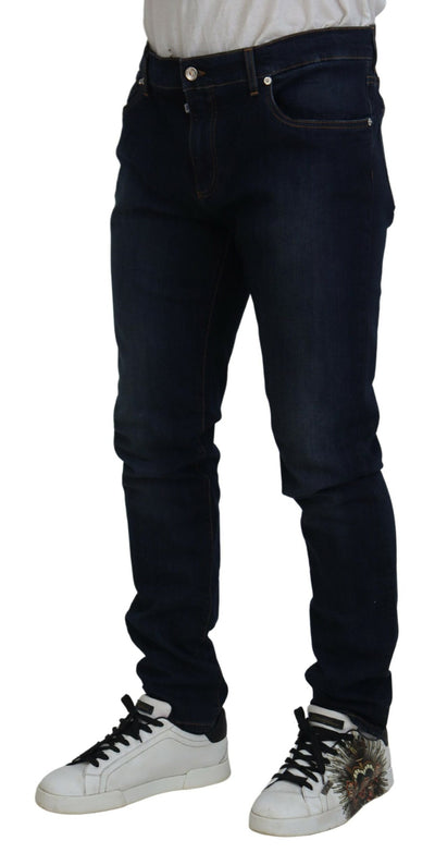 Dark Blue Cotton Stretch Skinny Denim Jeans